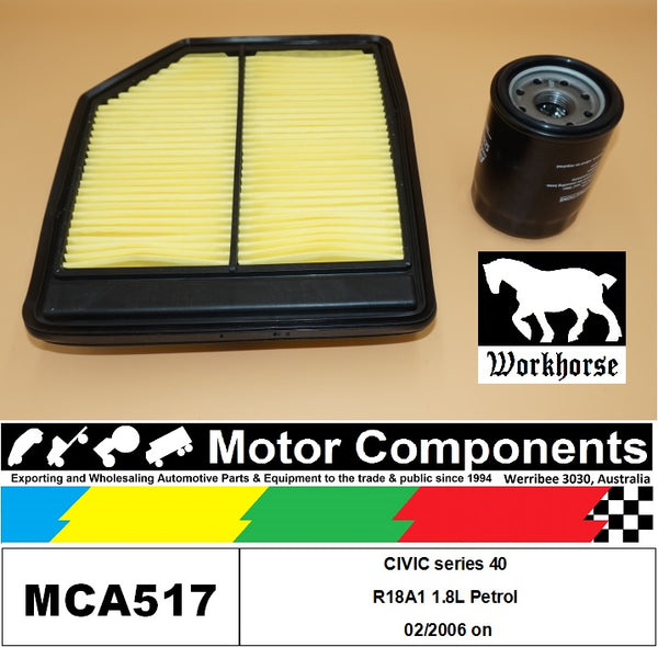 FILTER SERVICE KIT for Honda CIVIC series 40 R18A1 1.8L Petrol 02/2006 on