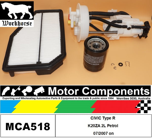 FILTER SERVICE KIT for Honda CIVIC Type R K20ZA 2L Petrol 07/2007 on