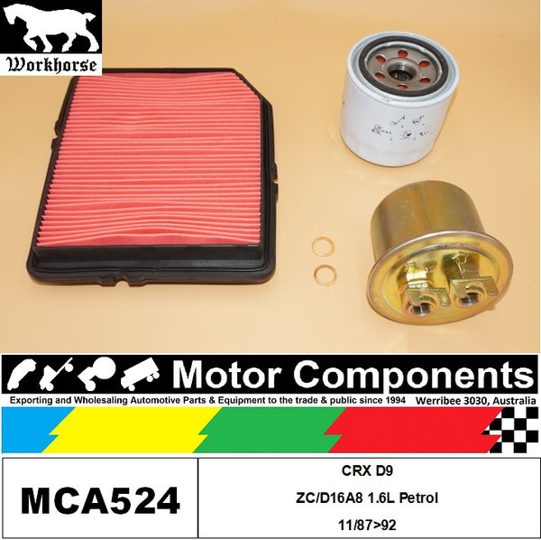 FILTER SERVICE KIT for Honda CRX D9 ZC/D16A8 1.6L Petrol 11/87>92