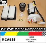 FILTER SERVICE KIT for Honda JAZZ GE LDA3 1.3L Hybrid 03/2013 on