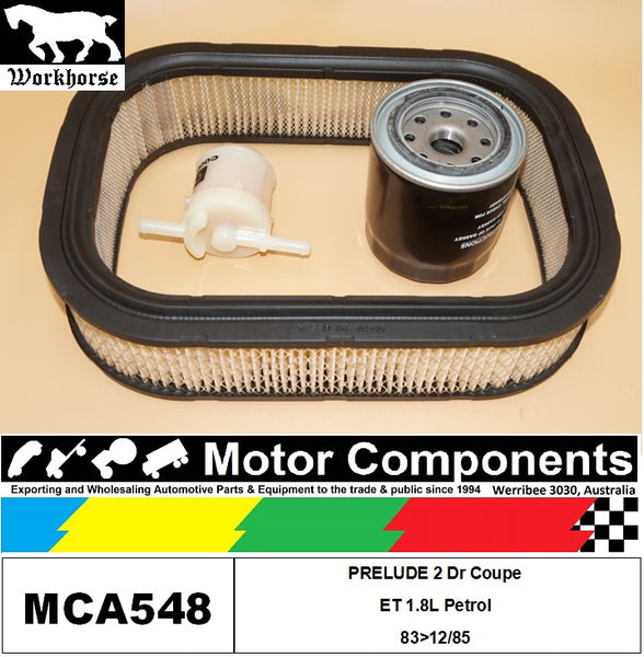 FILTER SERVICE KIT for Honda  PRELUDE 2 Dr Coupe ET 1.8L Petrol 83>12/85