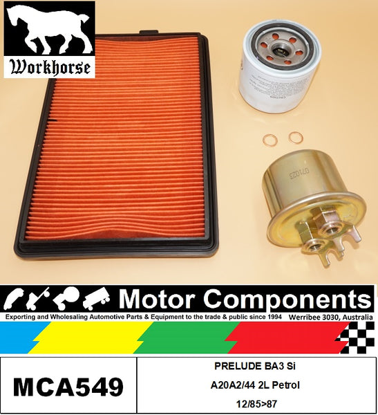 FILTER SERVICE KIT for Honda  PRELUDE BA3 Si A20A2/44 2L Petrol 12/85>87