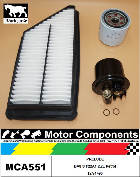 FILTER SERVICE KIT for Honda  PRELUDE BA8 S F22A1 2.2L Petrol 12/91>96