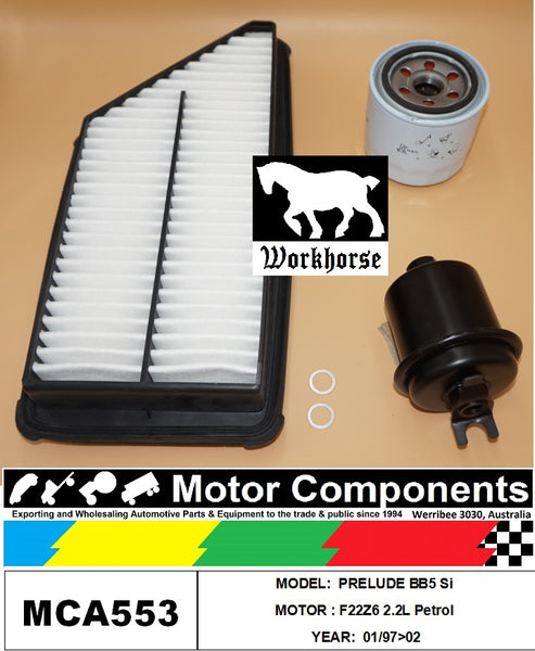FILTER SERVICE KIT for Honda  PRELUDE BB5 Si F22Z6 2.2L Petrol 1/97>02