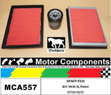 FILTER SERVICE KIT for Nissan INFINITI FX50 S51 VK50 5L Petrol 07/12>12/13
