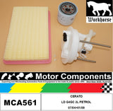 FILTER SERVICE KIT for KIA CERATO LD G4GC 2L PETROL 07/04>01/09