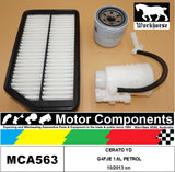 FILTER SERVICE KIT for KIA CERATO YD G4FJ 1.6L PETROL 10/2013 on