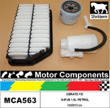FILTER SERVICE KIT for KIA CERATO YD G4FJ 1.6L PETROL 10/2013 on