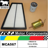 FILTER SERVICE KIT for KIA CREDOS GC FE-D 2L PETROL 05/1998-2001
