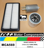 FILTER SERVICE KIT for KIA GRAND CARNIVAL VQ J3 Euro 4 2.9L TURBO DIESEL 03/2009