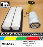 FILTER SERVICE KIT for KIA GRAND CARNIVAL VQ D4HH 2.2L Turbo Diesel 06/2011-On