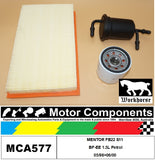 FILTER SERVICE KIT for KIA MENTOR FB22 S11 BF-EE 1.5L Petrol 05/98>06/00