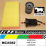 FILTER SERVICE KIT for KIA RIO BC M-Tech A5DE 1.5L Petrol 01/2003-2005