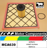 FILTER SERVICE KIT for Opel ASTRA PJ A16LET 1.6L Petrol O8/2012 on