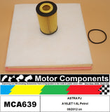 FILTER SERVICE KIT for Opel ASTRA PJ A16LET 1.6L Petrol O8/2012 on