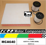 FILTER SERVICE KIT for Opel ASTRA PJ A20DTH 2L TURBO DIESEL 08/2012 on