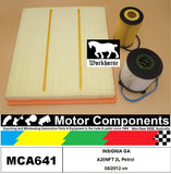 FILTER SERVICE KIT for Opel INSIGNIA GA A20NFT 2L Petrol 08/2012 on