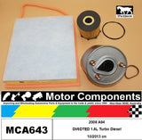 FILTER SERVICE KIT for Peugeot2008 A94 DV6DTED 1.6L Turbo Diesel 10/2013 on