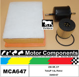 FILTER SERVICE KIT for Peugeot 206 XR, XT TU5JP 1.6L Petrol 09/99>07