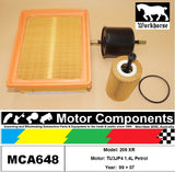 FILTER SERVICE KIT for Peugeot 206 XR TU3JP4 1.4L Petrol 99 > 07