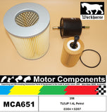 FILTER SERVICE KIT for Peugeot 206 TU3JP 1.4L Petrol 03/04 > 02/07