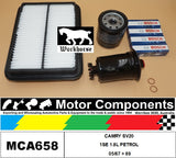 PLUGS & FILTER SERVICE KIT for TOYOTA CAMRY SV20 1SE 1.8L PETROL 05/87 > 89