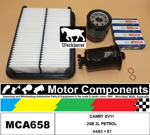 PLUGS & FILTER SERVICE KIT for TOYOTA CAMRY SV11 2SE 2L PETROL 04/83 > 87
