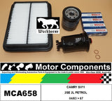 PLUGS & FILTER SERVICE KIT for TOYOTA CAMRY SV11 2SE 2L PETROL 04/83 > 87