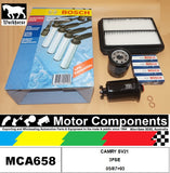 PLUGS & LEADS FILTER SERVICE KIT for TOYOTA  CAMRY SV21 3FSE 05/87>93
