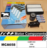 PLUGS & LEADS FILTER SERVICE KIT for TOYOTA  CAMRY SV21 3FSE 05/87>93