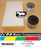 FILTER SERVICE KIT for Peugeot  307 T5 TOURING DW10 2L TURBO DIESEL 01/03 > 05