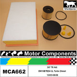 FILTER SERVICE KIT for Peugeot  307 T6 Hdi DW10BTED4 2L Turbo Diesel 10/05>06/08
