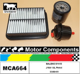 FILTER SERVICE KIT for SUZUKI BALENO SY418 J18A 1.8L Petrol 03/96>01