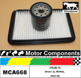 FILTER SERVICE KIT for GENERAL MOTORS CRUZE YG M15A 1.5L PETROL 06/02 ON