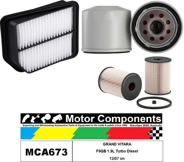 FILTER SERVICE KIT for SUZUKI GRAND VITARA F9QB 1.9L Turbo Diesel 12/07 on