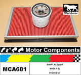 FILTER SERVICE KIT for SUZUKI SWIFT FZ Sport M16A 1.6L Petrol 01/2012 on