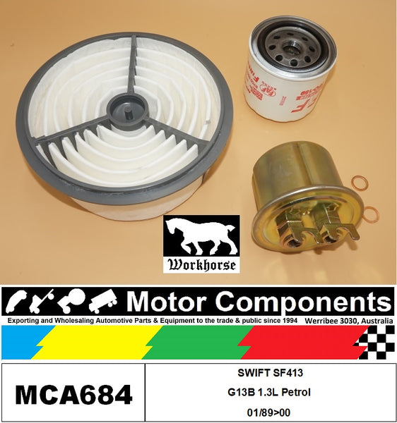 FILTER SERVICE KIT for SUZUKI SWIFT SF413 G13B 1.3L Petrol 01/89>00