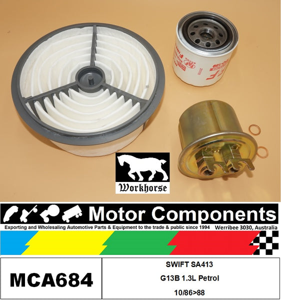 FILTER SERVICE KIT for SUZUKI SWIFT SA413 G13B 1.3L Petrol 10/86>88