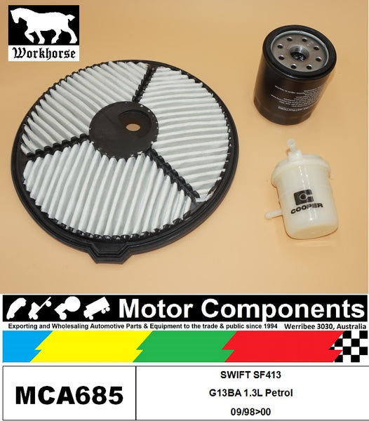 FILTER SERVICE KIT for SUZUKI SWIFT SF413 G13BA 1.3L Petrol 09/98>00
