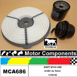 FILTER SERVICE KIT for SUZUKI SWIFT SF416 4WD G16B 1.6L Petrol 01/90>92