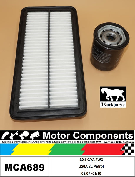 FILTER SERVICE KIT for SUZUKI SX4 GYA 2WD J20A 2L Petrol 02/07>01/10