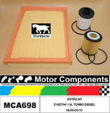 FILTER SERVICE KIT for ASTRA AH Z19DTH4 1.9L TURBO DIESEL 6/06>3/10