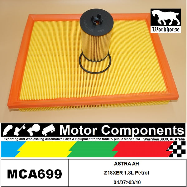 FILTER SERVICE KIT for General Motors ASTRA AH Z18XER 1.8L Petrol 04/07>03/10