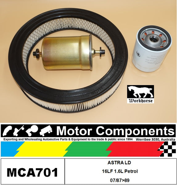 FILTER SERVICE KIT for General Motors ASTRA LD 16LF 1.6L Petrol 07/87>89