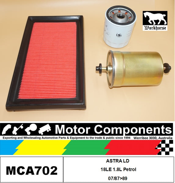 FILTER SERVICE KIT for General Motors ASTRA LD 18LE 1.8L Petrol 07/87>89