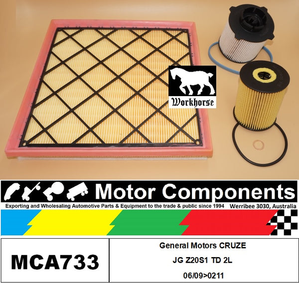FILTER SERVICE KIT for General Motors CRUZE JG Z20S1 TD 2L 06/09>0211