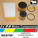 FILTER SERVICE KIT for PEUGEOT 308 HDi DW10BTED4 TURBO DIESEL 2L 10/03>01/09