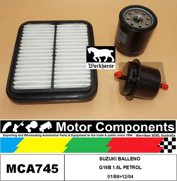 FILTER SERVICE KIT for SUZUKI BALLENO G16B 1.6L PETROL 01/99>12/04