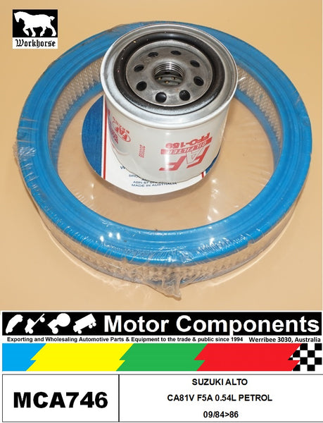 FILTER SERVICE KIT for SUZUKI ALTO CA81V F5A 0.54L PETROL 09/84>86