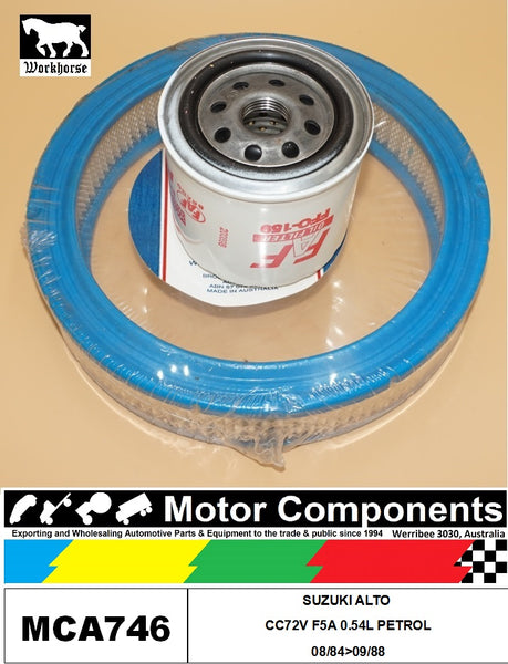 FILTER SERVICE KIT for SUZUKI ALTO CC72V F5A 0.54L PETROL 08/84>09/88